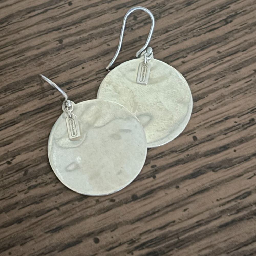 Coach Sterling Silver Coin earrings